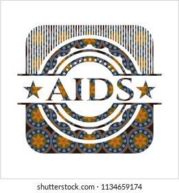 AIDS arabesque emblem. arabic decoration.