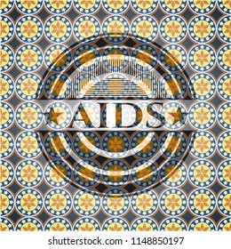 AIDS arabesque emblem. arabic decoration.