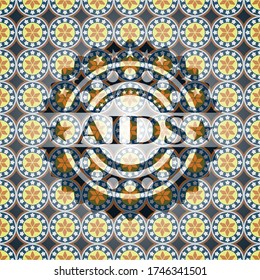 Aids arabesque Emblem Hintergrund. arabische Dekoration. 