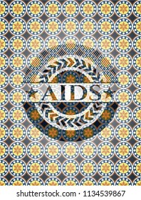 AIDS arabesque style emblem. arabic decoration.