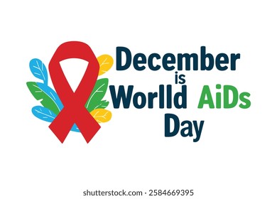 AIDS Awareness Banner – Red Ribbon  Health Campaign