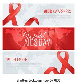 Aids Awareness Banners Place Your Text Stock Vector (Royalty Free ...