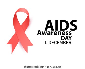 Aids awareness day banner design. 1st December worlds AIDS day. Vector illustration.