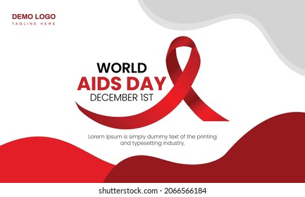 Aids awareness day banner. World aids banner background