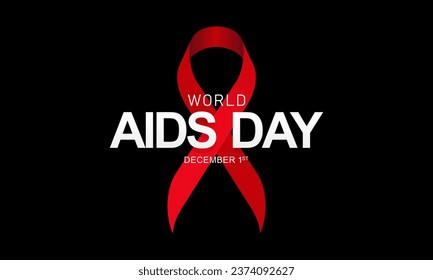 Aids Awareness Month  Campaign with Red Ribbon. World Aids Day Concept Banner Background