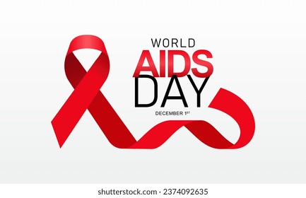 Aids Awareness Month  Campaign with Red Ribbon. World Aids Day Concept Banner Background