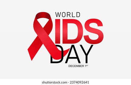 Aids Awareness Month  Campaign with Red Ribbon. World Aids Day Concept Banner Background