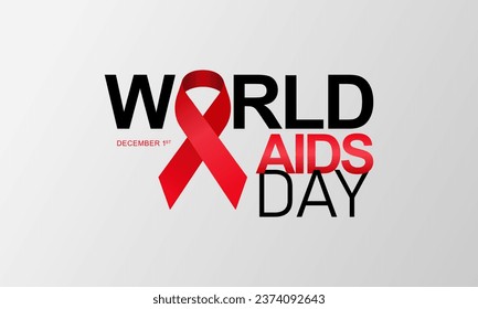 Aids Awareness Month  Campaign with Red Ribbon. World Aids Day Concept Banner Background