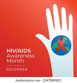 AIDS Awareness Month design template suitable for celebration. red ribbon vector design. ribbon illustration. flat design. eps 10.