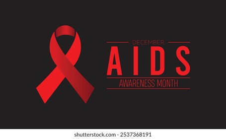AIDS Awareness month is observed every year on December. Medical Healthcare Awareness concept. background, placard, banner template Vector illustration design.