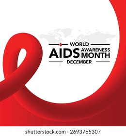 Aids awareness month is observed every year in December, This day brings attention to the growing number of people living long and full lives with HIV and to their health and social needs. Vector art