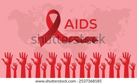 AIDS Awareness month is observed every year on December. Medical Healthcare Awareness concept. background, placard, banner template Vector illustration design.