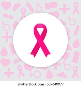 AIDS awareness pink ribbon, vector illustration