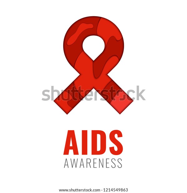 Aids Awareness Poster Red Ribbon Made Stock Vector (Royalty Free ...