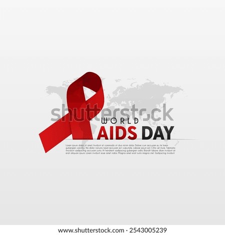 AIDS Awareness Red Ribbon. Concept of World AIDS Day, 1 December