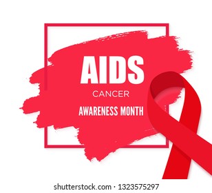 Aids Awareness Red Ribbon vector illustration concept image icon