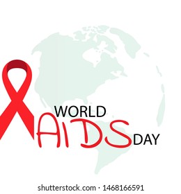 Aids Awareness Red Ribbon. World Aids Day concept. Illustration