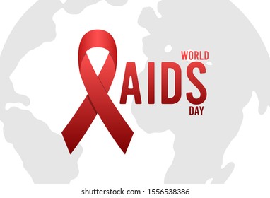 Aids Awareness Red Ribbon. World Aids Day concept. Vector Illustration