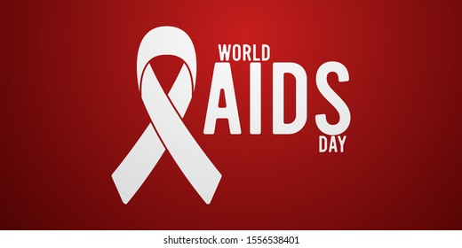 Aids Awareness Red Ribbon. World Aids Day concept. Vector Illustration