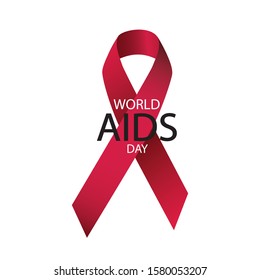 Aids Awareness Red Ribbon. World Aids Day concept. Vector Illustration