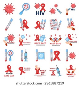 AIDS awareness red ribbon. World Aids Day concept. Vector illustration EPS 10.