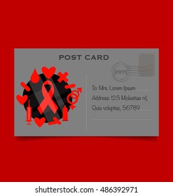 AIDS Awareness red ribbon. World AIDS Day. 1st December World Aids Day poster. Vector illustration.