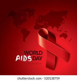 Aids Awareness Red Ribbon. World Aids Day concept. Vector EPS Illustration