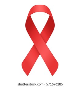 AIDS awareness red ribbon. World Aids Day concept. Vector illustration EPS 10.