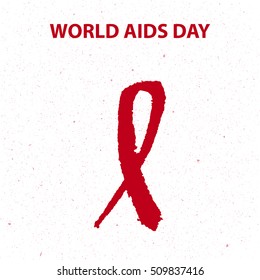 Aids awareness Ribbon Background. 1 December - World aids day. Vector illustration