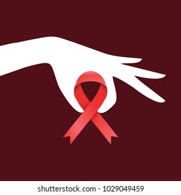 AIDS Awareness Ribbon Background Vector
