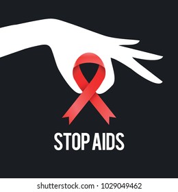 AIDS Awareness Ribbon Background Vector