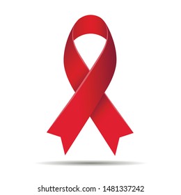 Aids Awareness. Ribbon element is grouped separately for easy editing. Vector illustration EPS10