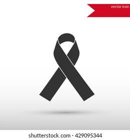 AIDS awareness ribbon icon . Flat style object. Art picture drawing. Eps 10. Web icons. 
