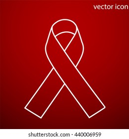 AIDS awareness ribbon icon vector and jpg. Flat style object. Art picture drawing. Eps 10. Web icons.