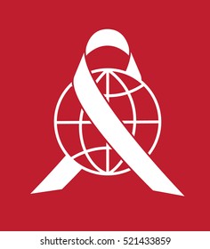 AIDS awareness ribbon vector illustration.