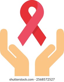 aids awareness sign with hand vector art design.