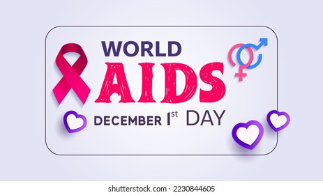 AIDS awareness. World AIDS Day commemorative design concept. Red ribbon