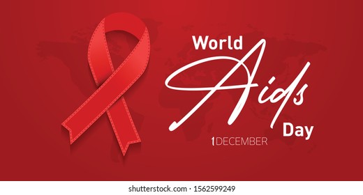 Aids Awareness. World Aids Day concept. 1st December. Vector