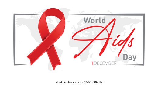 Aids Awareness. World Aids Day concept. 1st December. Vector illustration