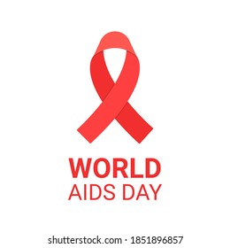 Aids Awareness. World Aids Day concept. Aids Awareness red heart ribbon. Vector illustration
