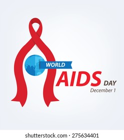 Aids Awareness. World Aids Day concept. Vector illustration.