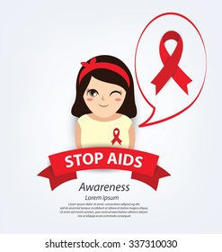 Aids Awareness. World Aids Day concept. Vector illustration.