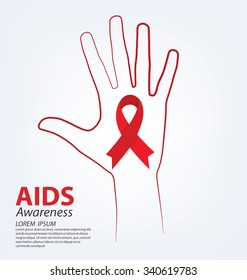 Aids Awareness. World Aids Day concept. Vector illustration.