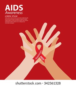 Aids Awareness. World Aids Day concept. Vector illustration.