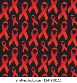 Aids Awareness. World Aids Day. Vector seamless pattern.