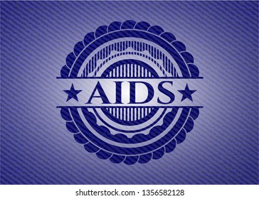 AIDS badge with denim background
