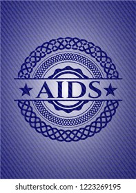 AIDS badge with denim texture