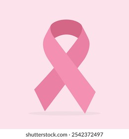 Ayudas para la conciencia del cáncer de mama cinta rosa sobre fondo rosa.