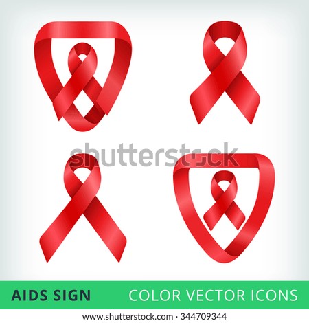 aids cancer ribbons vector icons shield stock vector royalty free