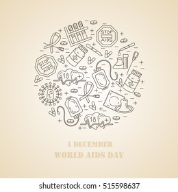 Aids Card. World Aids Day concept. Vector illustration